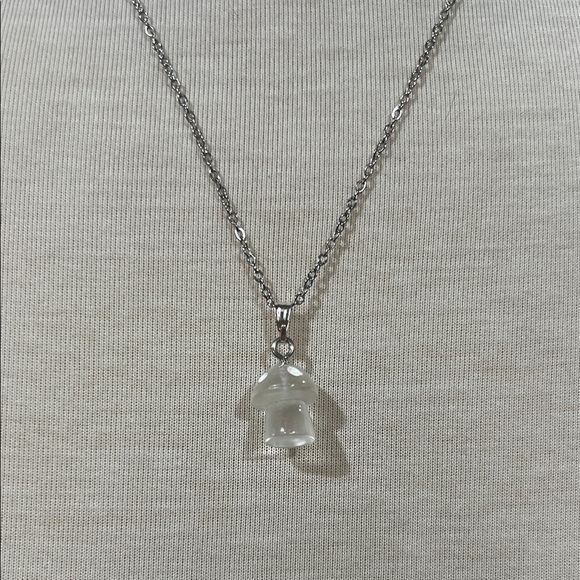 Clear Mushroom Pendant Necklace - Picture 2 of 5